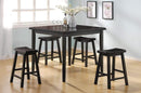 Furniture Discount Furniture - 36" X 36" X 36" 5pc Black Rubber Wood Counter Height Set HomeRoots