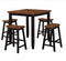 Furniture Discount Furniture - 36" X 36" X 36" 5pc Oak & Black Rubber Wood Counter Height Set HomeRoots