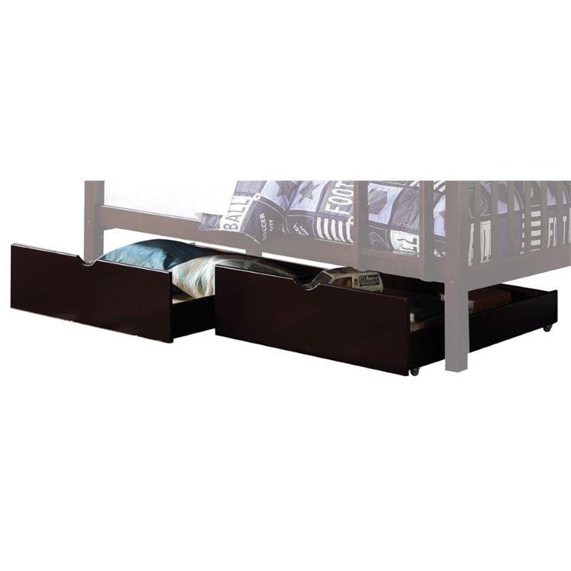 Furniture Discount Furniture - 37" X 41" X 11" 2Pc Espresso Pine Wood Drawer HomeRoots