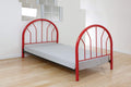 Furniture Discount Furniture - 39" X 2'.5" X 42" Red Metal Tube Twin Headboard And Footboard HomeRoots