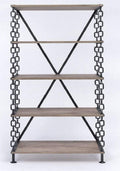 Furniture Discount Furniture - 40" X 18" X 72" Rustic Oak And Antique Black Long Side Pier HomeRoots