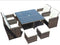 Furniture Furniture - 101" X 49" X 45" Brown 9-Piece Square Outdoor Dining Set with Beige Cushions HomeRoots