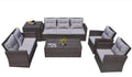 Furniture Furniture - 118'.56" X 31'.59" X 14'.82" Brown 6-Piece Patio Conversation Set with Cushions and Storage Boxs HomeRoots
