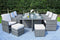 Furniture Furniture - 129" X 76" X 46" Gray 11-Piece Outdoor Dining Set with Cushions HomeRoots