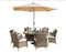 Furniture Furniture - 211" X 55" X 32" Brown 7-Piece Outdoor Dining Set with Washed Cushion HomeRoots