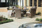 Furniture Furniture - 211" X 55" X 32" Brown 7-Piece Outdoor Dining Set with Washed Cushion HomeRoots