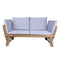 Furniture Furniture 60" X 24" X 29'.5" Brown Acacia Wood Contemporary Cushioned Adjustable Wooden Bench 7618 HomeRoots