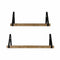 Furniture Furniture Sale - 27" X 7" X 8" Natural Black Fir Wood Metal Shelves HomeRoots