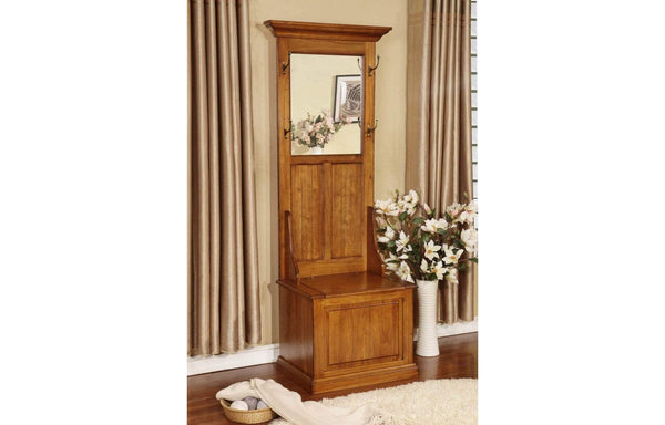 Furniture Furniture Sale - 28.5" X 18" X 78" Burnished Walnut Hardwood Hall Tree HomeRoots