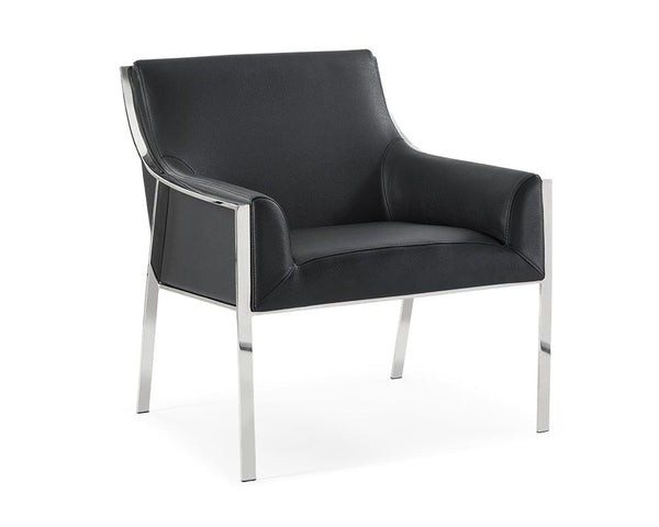 Furniture Furniture Sale - 30" X 31" X 33" Black Stainless Steel Leisure Armchair HomeRoots