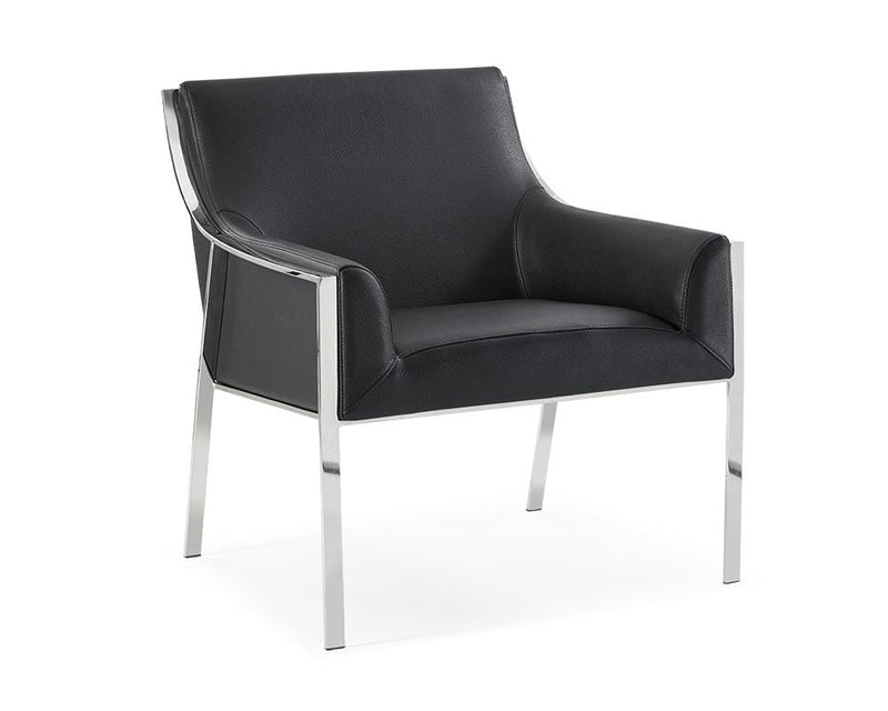 Furniture Furniture Sale - 30" X 31" X 33" Black Stainless Steel Leisure Armchair HomeRoots