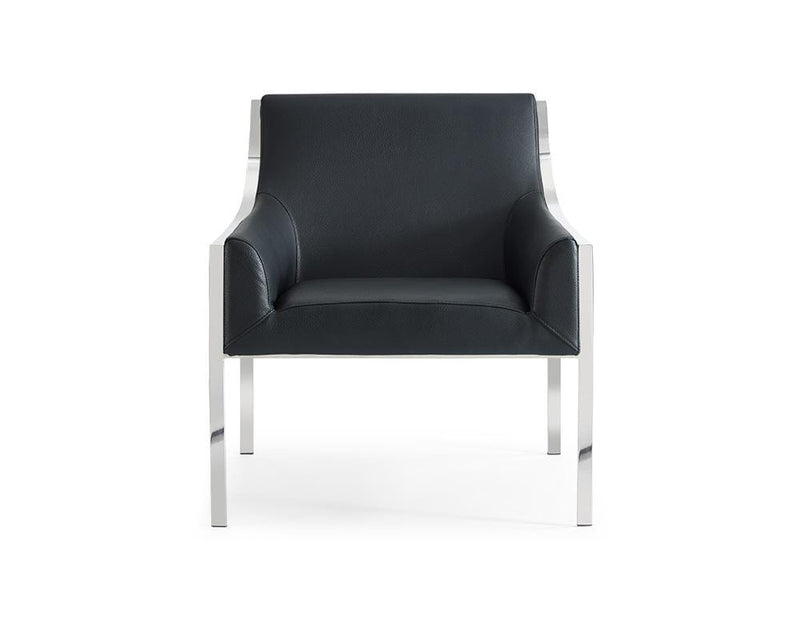 Furniture Furniture Sale - 30" X 31" X 33" Black Stainless Steel Leisure Armchair HomeRoots