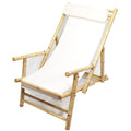 Furniture Home Furniture - 24" X 44" X 37'.5" Natural/White Bamboo Folding Sling Armchairs HomeRoots