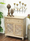 Furniture Home Furniture - 32" X 14" X 32" Ashwood Veneer MDF, Wood, Mirrored Glass Sideboard with Doors and a Drawer HomeRoots