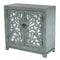 Furniture Home Furniture 32" X 14" X 32" French Blue MDF, Wood, Mirrored Glass Sideboard with Doors 4575 HomeRoots