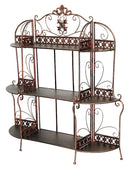 Furniture Home Furniture - 42" X 11" X 48" Blackened Copper Steel Shelving Unit HomeRoots