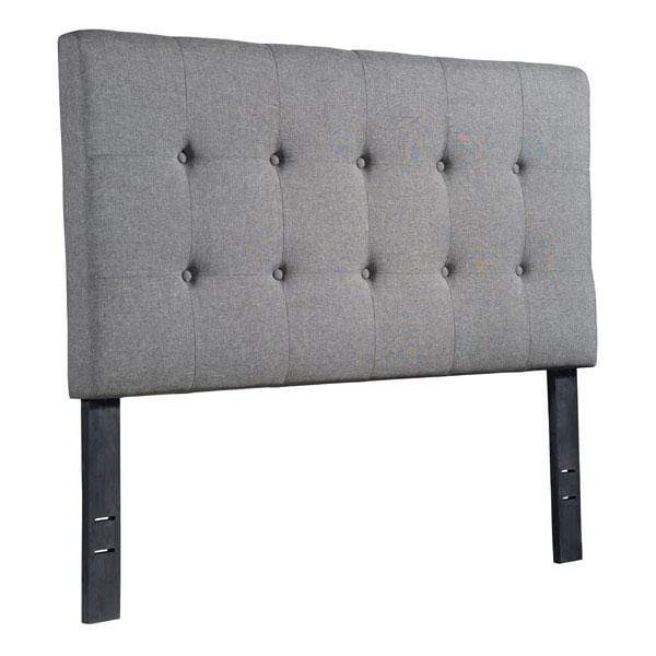 Furniture Home Furniture - 57.5" X 4.3" X 46.5" Full Gray Polyester Headboard HomeRoots
