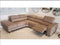 Furniture Leather Sectional - 32" X 117" X 94" Tan Leather Large Sectional HomeRoots