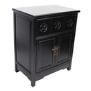 Furniture Living Room Furniture - 24" X 15" X 30" Black MDF, Wood Sideboard with a Drawer, Doors and Circle Link Cutouts HomeRoots