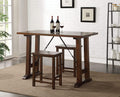 Furniture Living Room Furniture - 3 Piece Wooden Counter Height Set in Walnut and Black HomeRoots