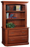 Furniture Living Room Furniture - 48" x 23.5" x 77.5" Wooden Acres Stain Lateral File & Hutch HomeRoots