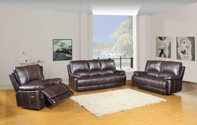 Furniture Modern Furniture - 165" Stylish Brown Leather Couch Set HomeRoots