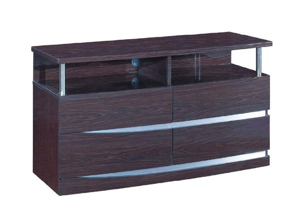 Furniture Modern Furniture - 27" Exquisite Wenge High Gloss TV Entertainment Unit HomeRoots