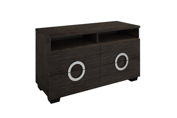 Furniture Modern Furniture - 27" Refined Grey High Gloss TV Entertainment Unit HomeRoots