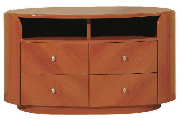 Furniture Modern Furniture - 29" Sophisticated Cherry High Gloss TV Entertainment Unit HomeRoots