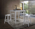 Furniture Modern Furniture - 36" X 36" X 36" 5pc White Rubber Wood Counter Height Set HomeRoots