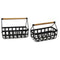 Furniture Modern Furniture - 6.13"x 12.5"x 8.5" Modern Farmhouse Black/Tan Basket Set HomeRoots