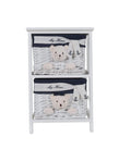 Furniture Rustic Furniture - 12.5" x 16" x 25" White, Blue - Portable 2 Drawers HomeRoots