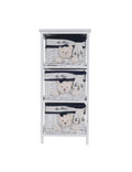 Furniture Rustic Furniture - 12.5" x 16" x 35.5" White, Blue - Portable 3 Drawers HomeRoots