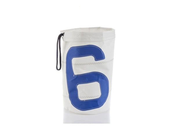 Furniture Rustic Furniture - 15.75" X 21.26" X 0.20" White Recycled Sailcloth Laundry Bag Dacron Blue 6 HomeRoots