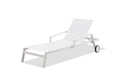 Furniture Rustic Furniture - 30" X 83" X 12"/20" White Aluminum Chaise HomeRoots