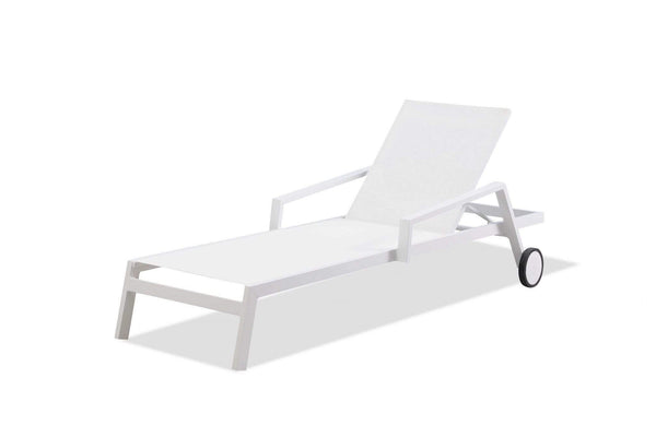 Furniture Rustic Furniture - 30" X 83" X 12"/20" White Aluminum Chaise HomeRoots