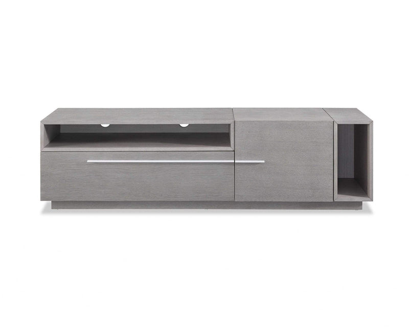 Furniture Rustic Furniture - 67" X 17" X 18.5" Gray oak Veneer TV Unit HomeRoots
