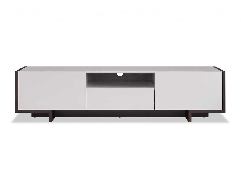 Furniture Rustic Furniture - 73" X 17" X 18" Gloss Taupe TV Unit HomeRoots