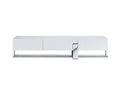 Furniture Rustic Furniture - 91" X 18" X 19" White Stainless Steel TV Unit HomeRoots