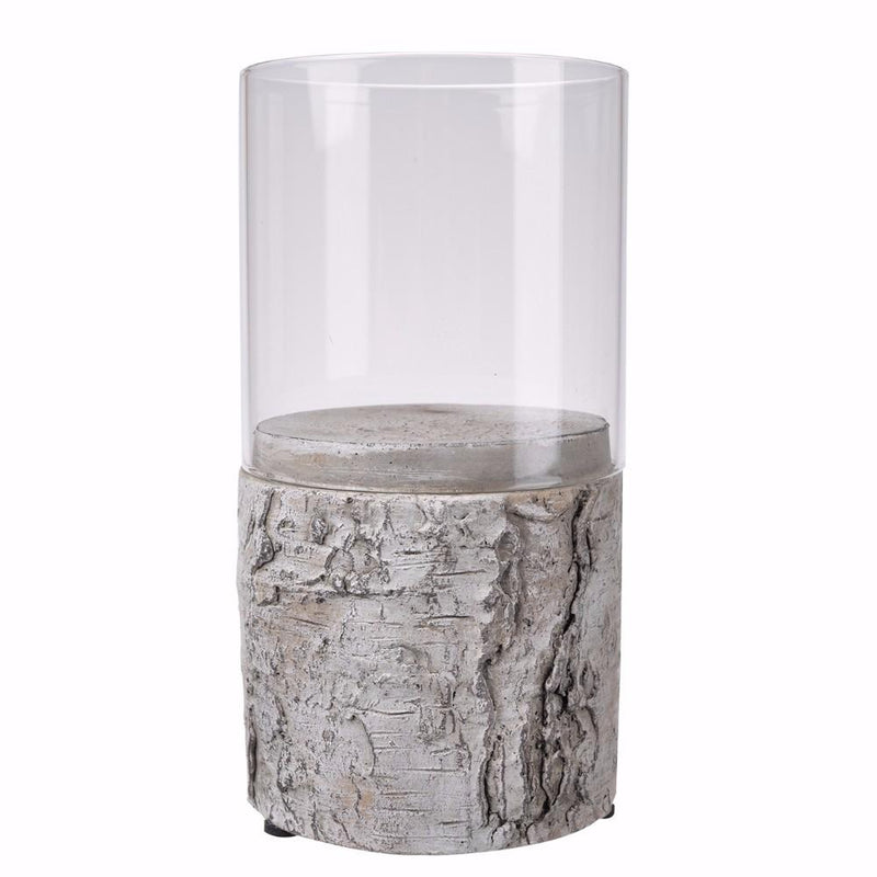 Futuristic Designing Cace Candle Holder-Candle Holders-Gray & Clear-CEMENTGLASS-JadeMoghul Inc.