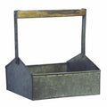 Galvanized Metal Beverage Napkin Caddy Organizer, Gray-Napkin Holders-Gray-Galvanized Steel & Wood-JadeMoghul Inc.