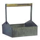 Galvanized Metal Beverage Napkin Caddy Organizer, Gray-Napkin Holders-Gray-Galvanized Steel & Wood-JadeMoghul Inc.