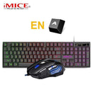 Gaming keyboard and Mouse Wired keyboard with backlight keyboard Russia Gamer kit 5500Dpi Silent Gaming Mouse Set For PC Laptop JadeMoghul Inc. 