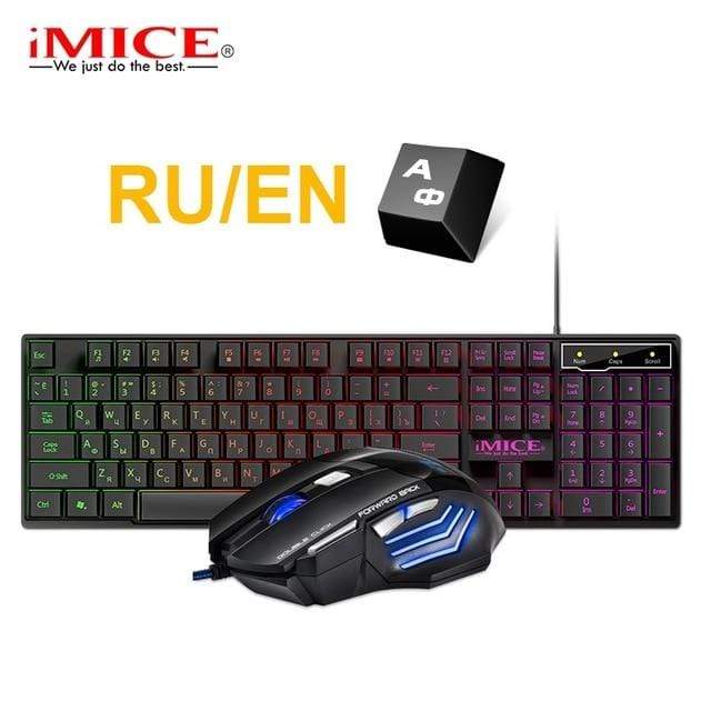Gaming keyboard and Mouse Wired keyboard with backlight keyboard Russia Gamer kit 5500Dpi Silent Gaming Mouse Set For PC Laptop JadeMoghul Inc. 