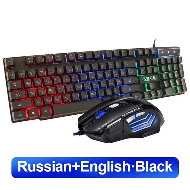 Gaming keyboard Wired Gaming Mouse Kit 104 Keycaps With RGB Backlight Russian keyboard Gamer Ergonomic Silent Mause For Laptop JadeMoghul Inc. 