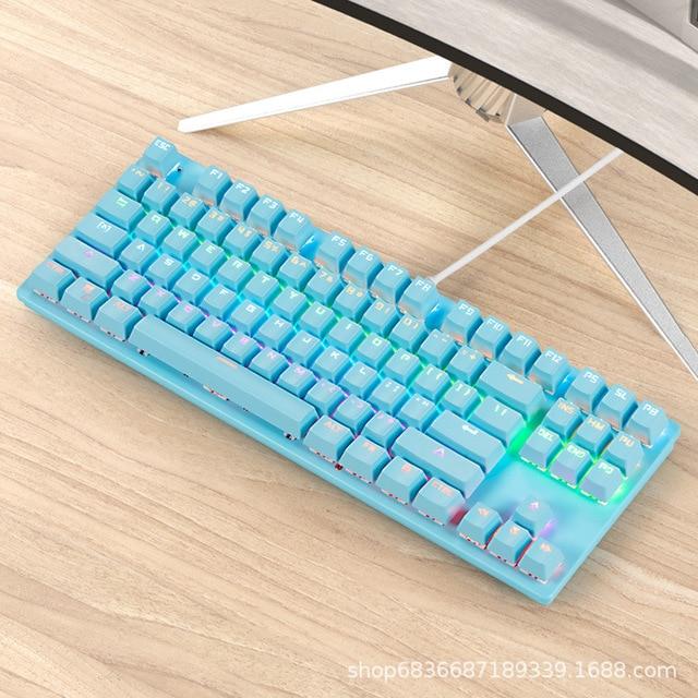 Gaming Mechanical Keyboard Game Anti-ghosting  RGB Mix Backlit Blue Switch 87key teclado mecanico For Game Laptop PC JadeMoghul Inc. 