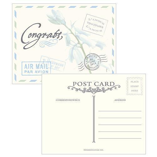 Garden "Well Wishing" Postcards Bluebell (Pack of 1)-Weddingstar-Lavender-JadeMoghul Inc.