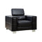 Garret Contemporary Style Black Leather Chair-Living Room Furniture Sets-Black-Bonded Leather Match Chrome-JadeMoghul Inc.