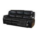 Gatria Reclinning Transitional Sofa, Black-Sofas-Black-Leather-JadeMoghul Inc.