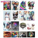 GATYZTORY 60x75cm Frame Diy Oil Digital Painting By Bumbers Kits Animal Abstract Acrylic Paint By numbers For Adults Home Decors AExp
